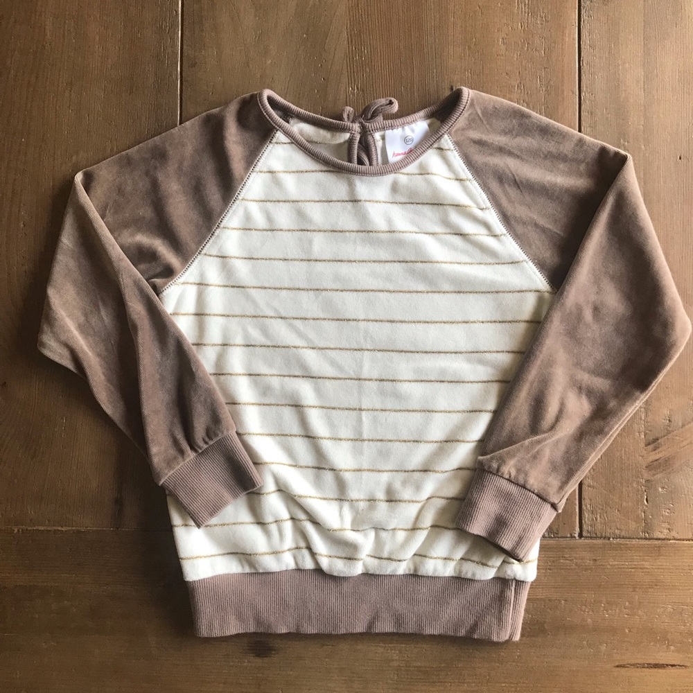 Hanna Anderson Gray Velour sweatshirt 120